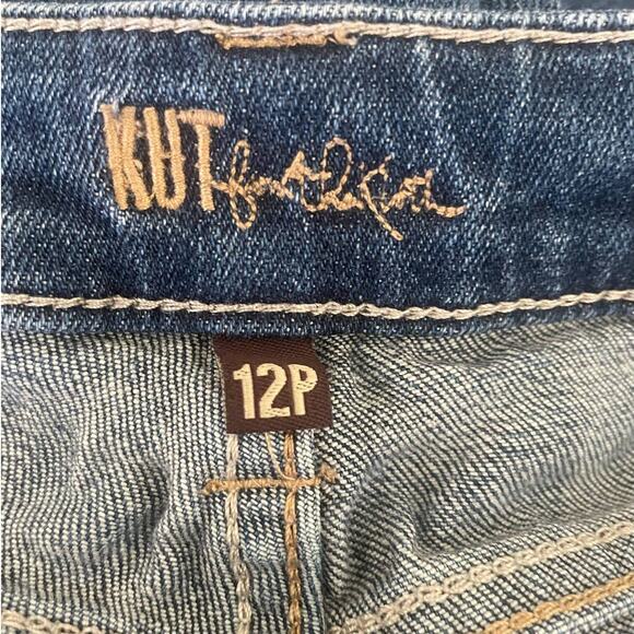 Kut From The Kloth Jeans Women Natalie 12 Petite Blue Cropped Cotton Comfort - Picture 3 of 13